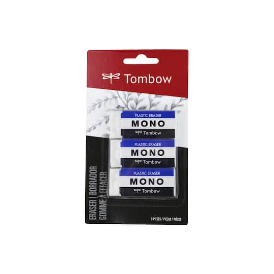 12 Packs: 3 ct. (36 total) Tombow Mono Medium White Erasers